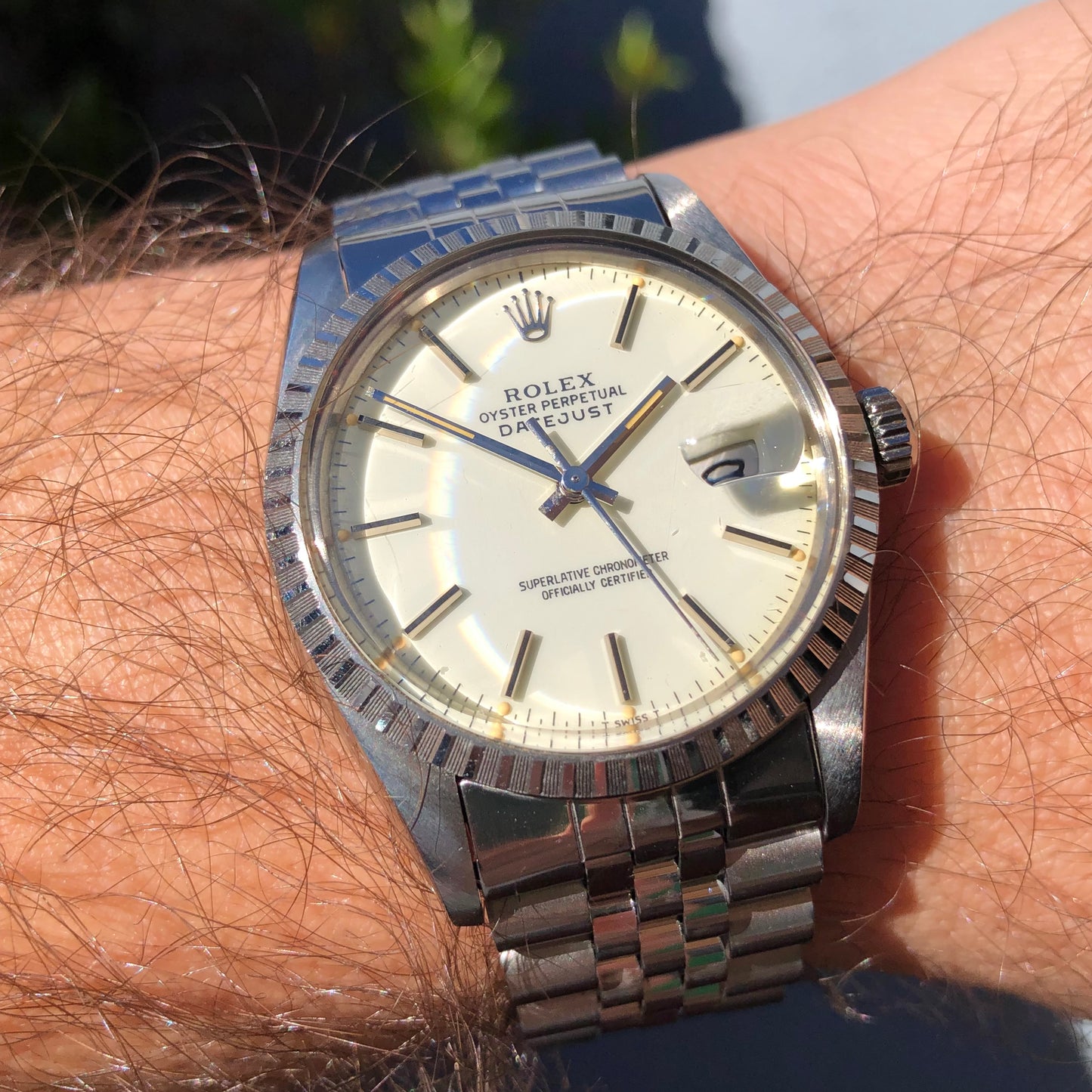 1984 Rolex Datejust 16030 Steel White Porcelain Engine Turned Automatic Wristwatch - HASHTAGWATCHCO