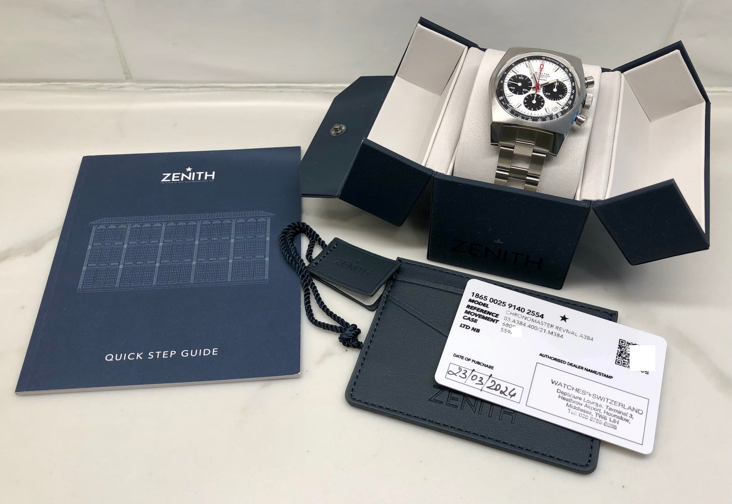 2024 Zenith El Primero Chronomaster Revival A384 03.A384.400/21/M384 Wristwatch with Box and Papers - HASHTAGWATCHCO