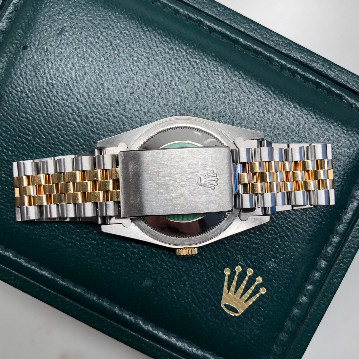 1993 Rolex Datejust 16233 Silver Tapestry Two Tone Jubilee Wristwatch with Box and Papers - HASHTAGWATCHCO