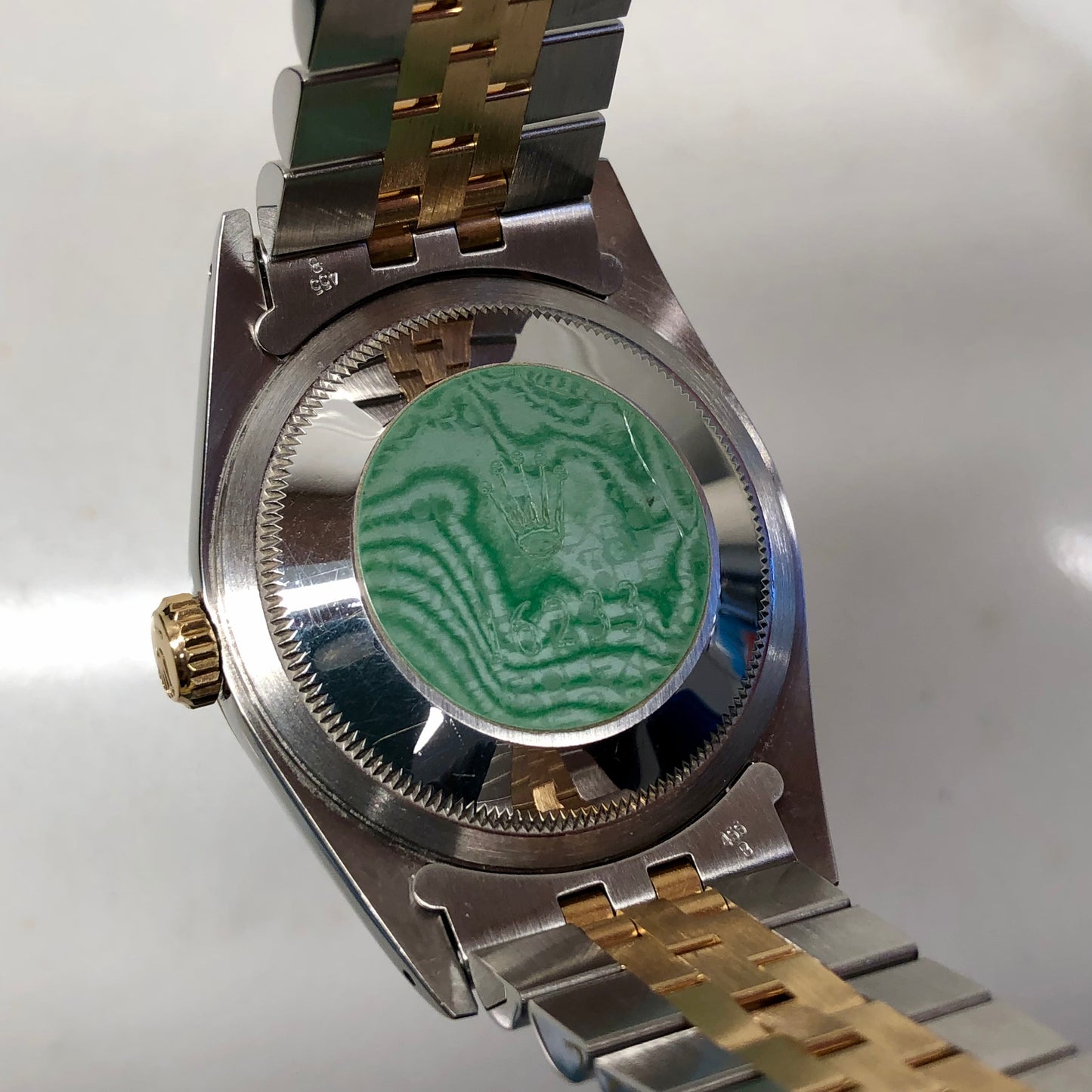 1993 Rolex Datejust 16233 Silver Tapestry Two Tone Jubilee Wristwatch with Box and Papers - HASHTAGWATCHCO