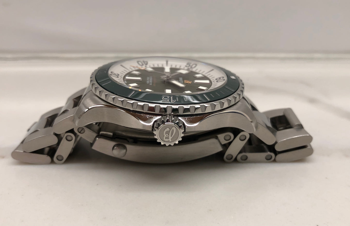 Breitling Superocean A17376 Green Stainless Steel 44mm Automatic Wristwatch with Box and Papers - HASHTAGWATCHCO