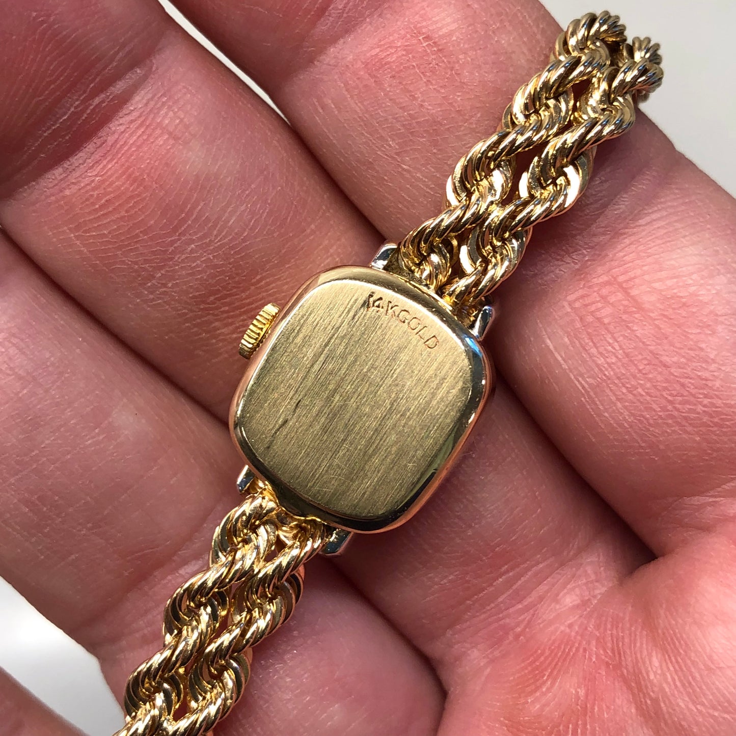 1950s Rolex Ladies Dress 8426 14K Yellow Gold Dress Cocktail Diamond Bezel Wristwatch - HASHTAGWATCHCO
