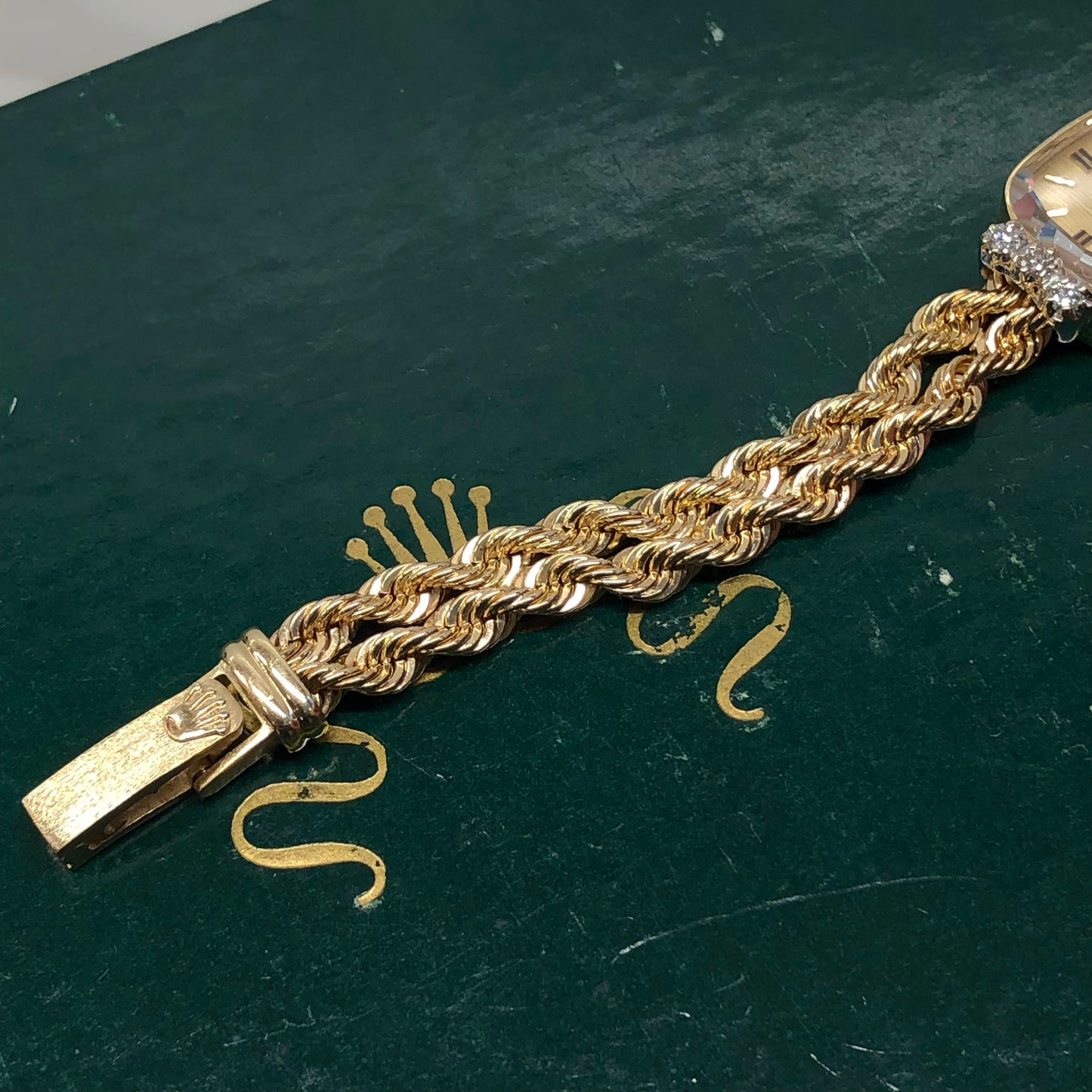 1950s Rolex Ladies Dress 8426 14K Yellow Gold Dress Cocktail Diamond Bezel Wristwatch - HASHTAGWATCHCO
