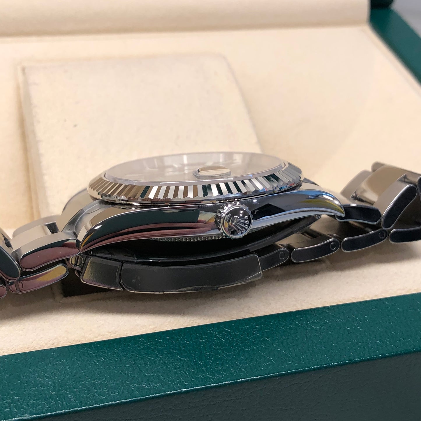 2023 Rolex Datejust 126334 Mint Green Fluted 41mm Steel Oyster Wristwatch with Box and Papers - Hashtag Watch Company