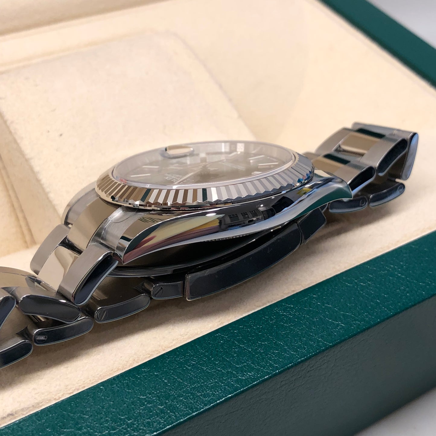 2023 Rolex Datejust 126334 Mint Green Fluted 41mm Steel Oyster Wristwatch with Box and Papers - Hashtag Watch Company