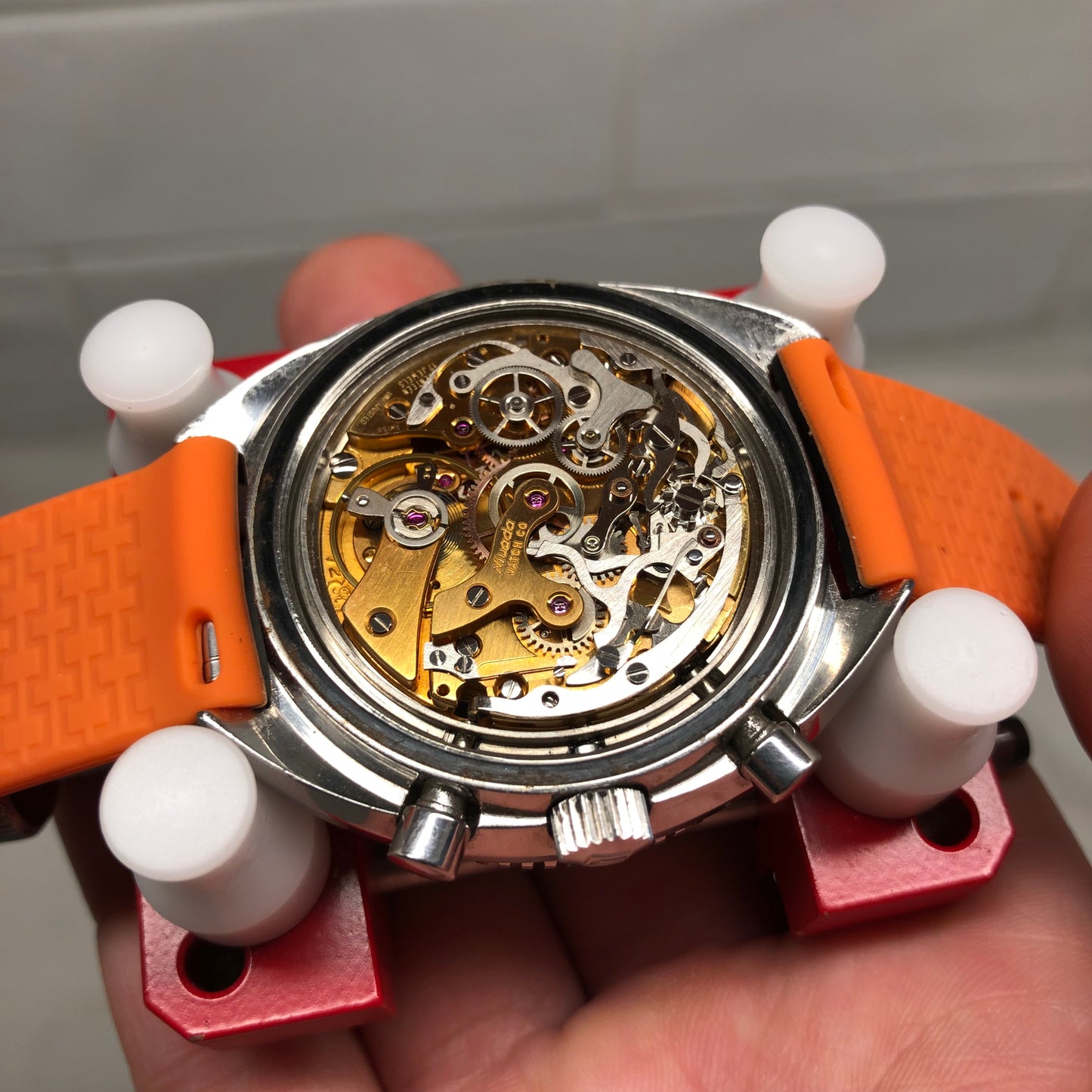 1960s Nivada Grenchen ChronoKing 4324 Valjoux 72 Steel Vintage Chronograph Wristwatch - HASHTAGWATCHCO