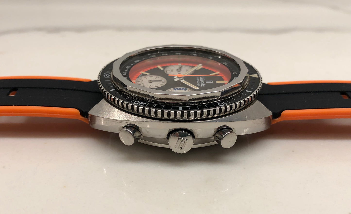 1960s Nivada Grenchen ChronoKing 4324 Valjoux 72 Steel Vintage Chronograph Wristwatch - HASHTAGWATCHCO