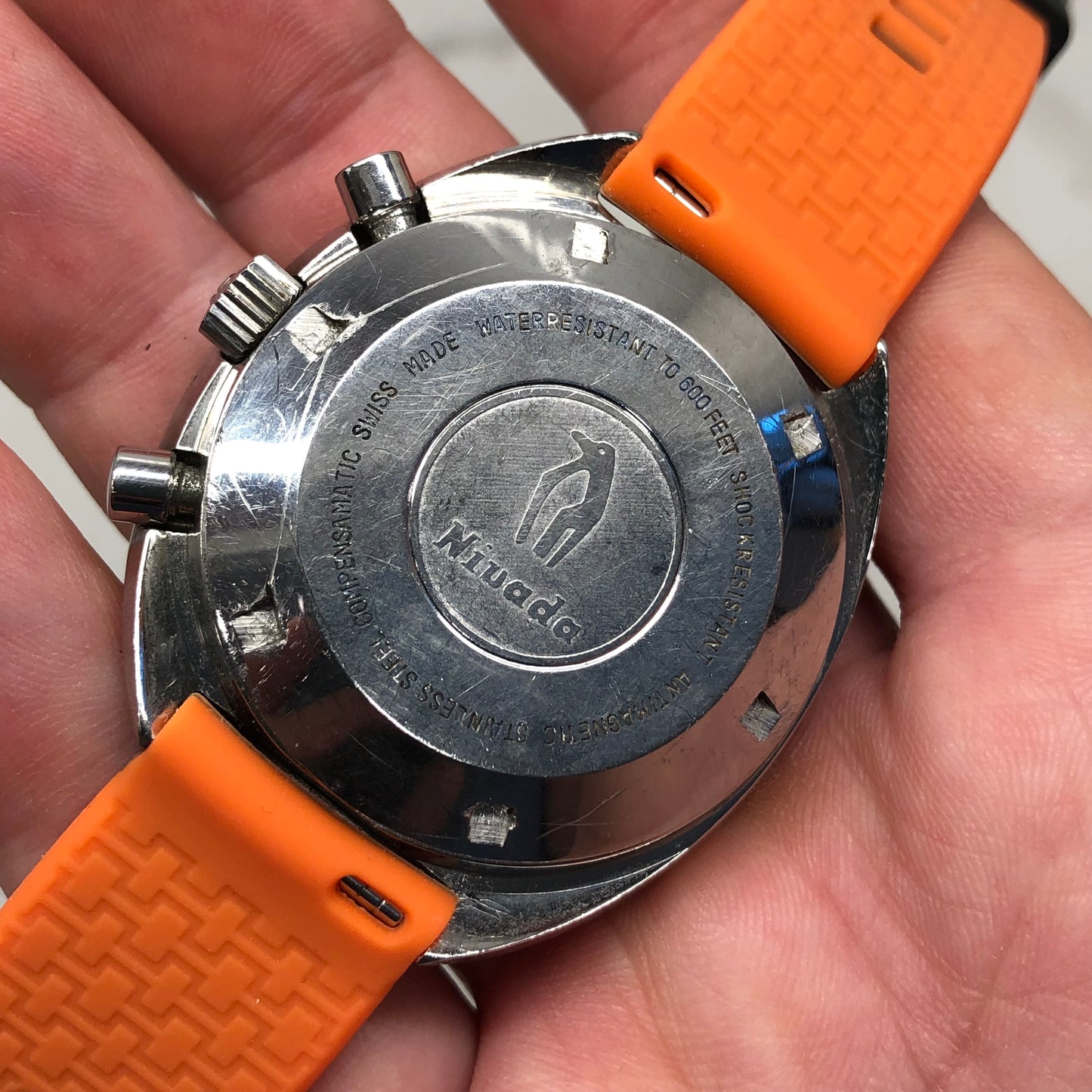 1960s Nivada Grenchen ChronoKing 4324 Valjoux 72 Steel Vintage Chronograph Wristwatch - HASHTAGWATCHCO