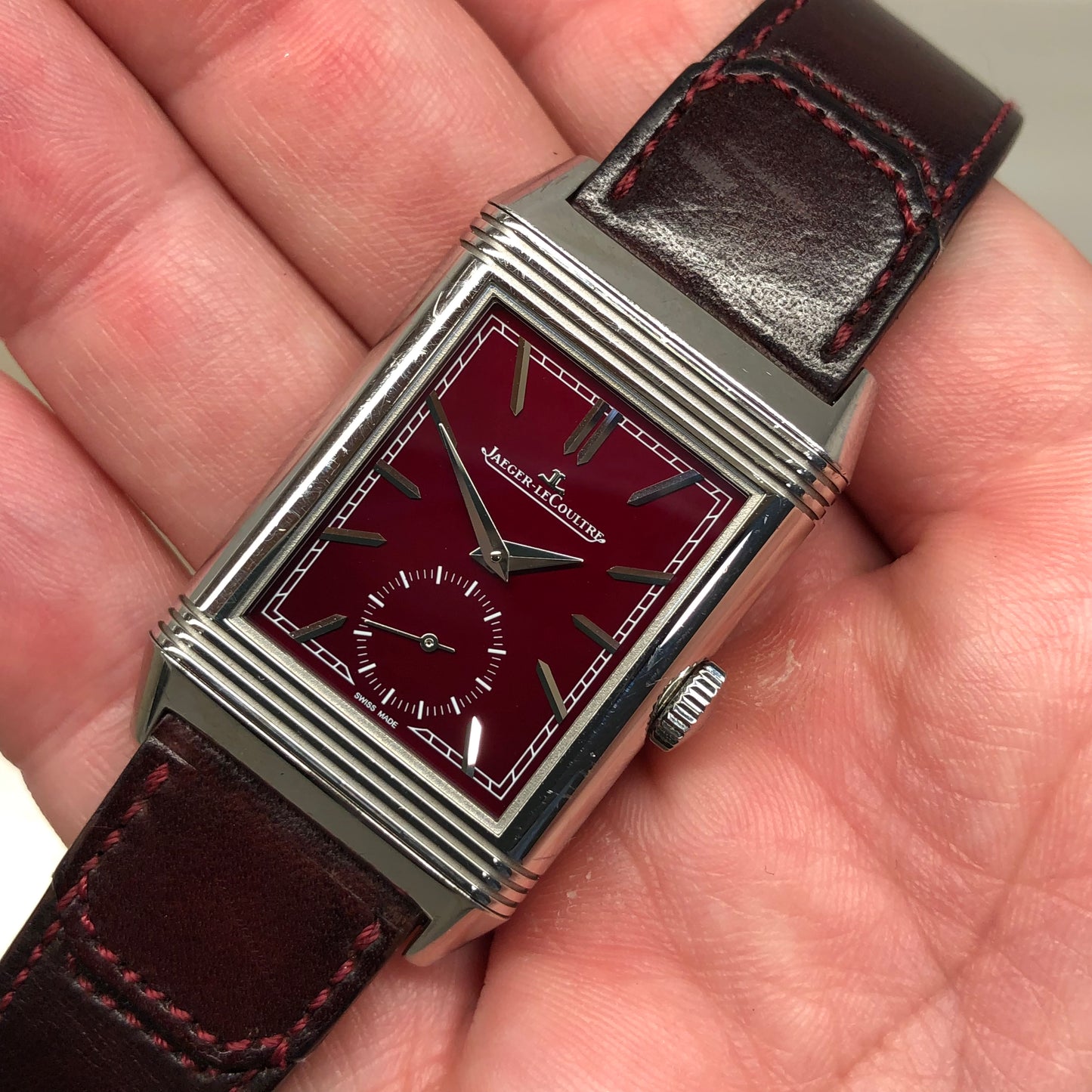 2019 Jaeger LeCoultre Reverso Tribute Q397846J Burgundy Steel Boutique Exclusive with Box and Papers