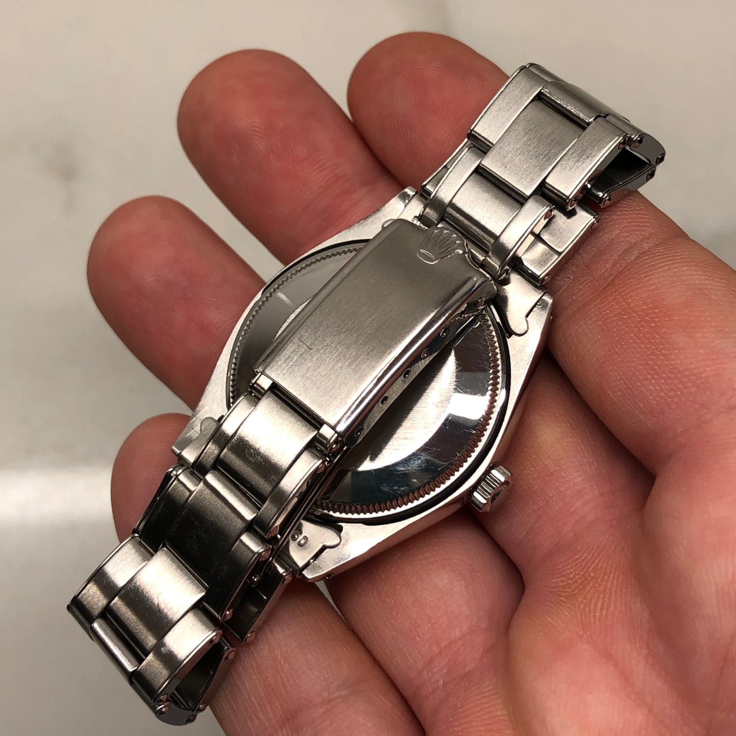 1968 Rolex Air King Precision 5500 Steel Silver Dial Automatic Wristwatch with Rolex Service Papers - HASHTAGWATCHCO