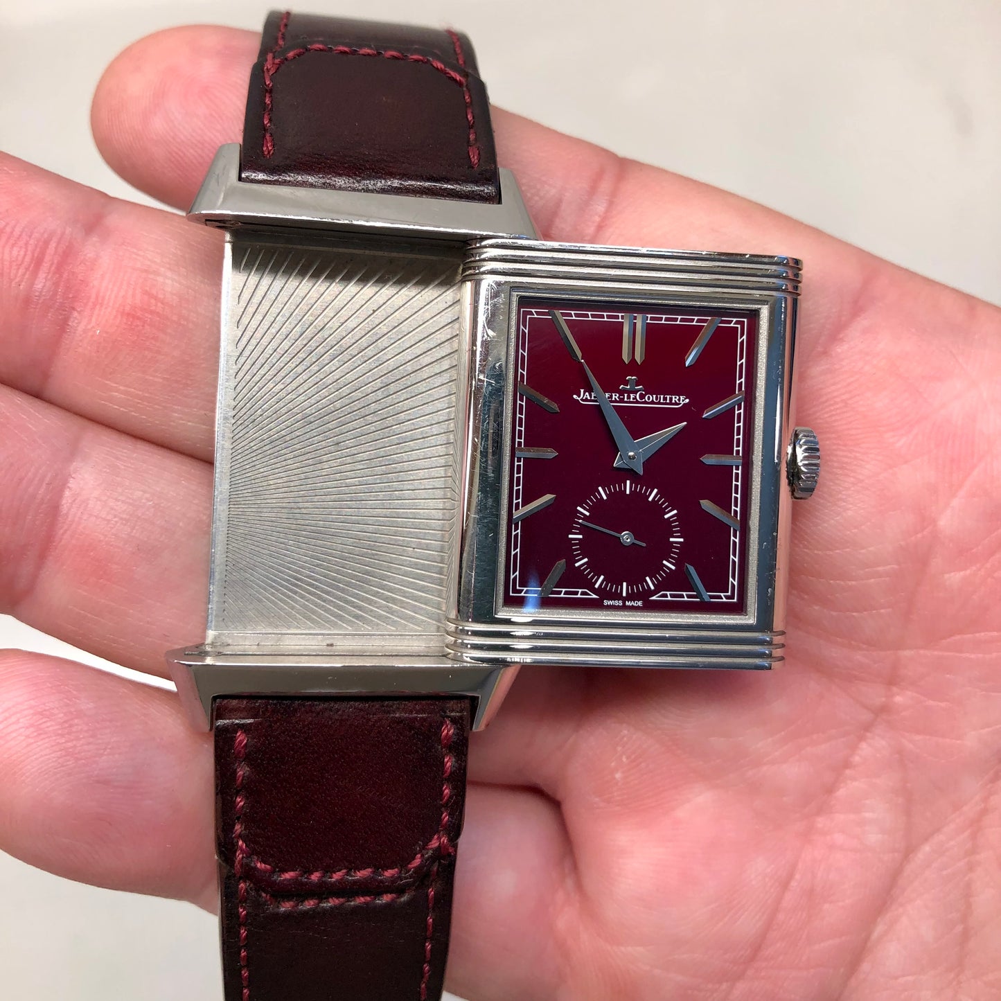 2019 Jaeger LeCoultre Reverso Tribute Q397846J Burgundy Steel Boutique Exclusive with Box and Papers
