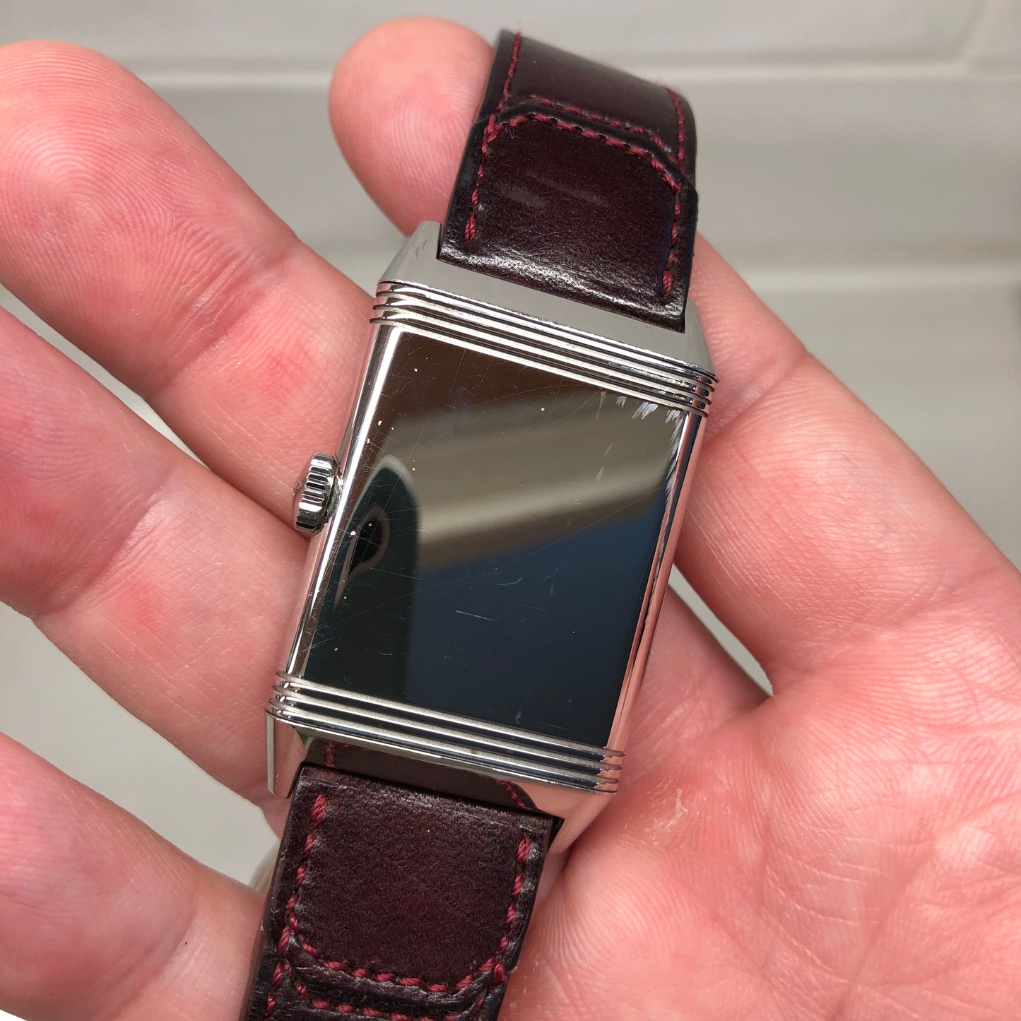 2019 Jaeger LeCoultre Reverso Tribute Q397846J Burgundy Steel Boutique Exclusive with Box and Papers