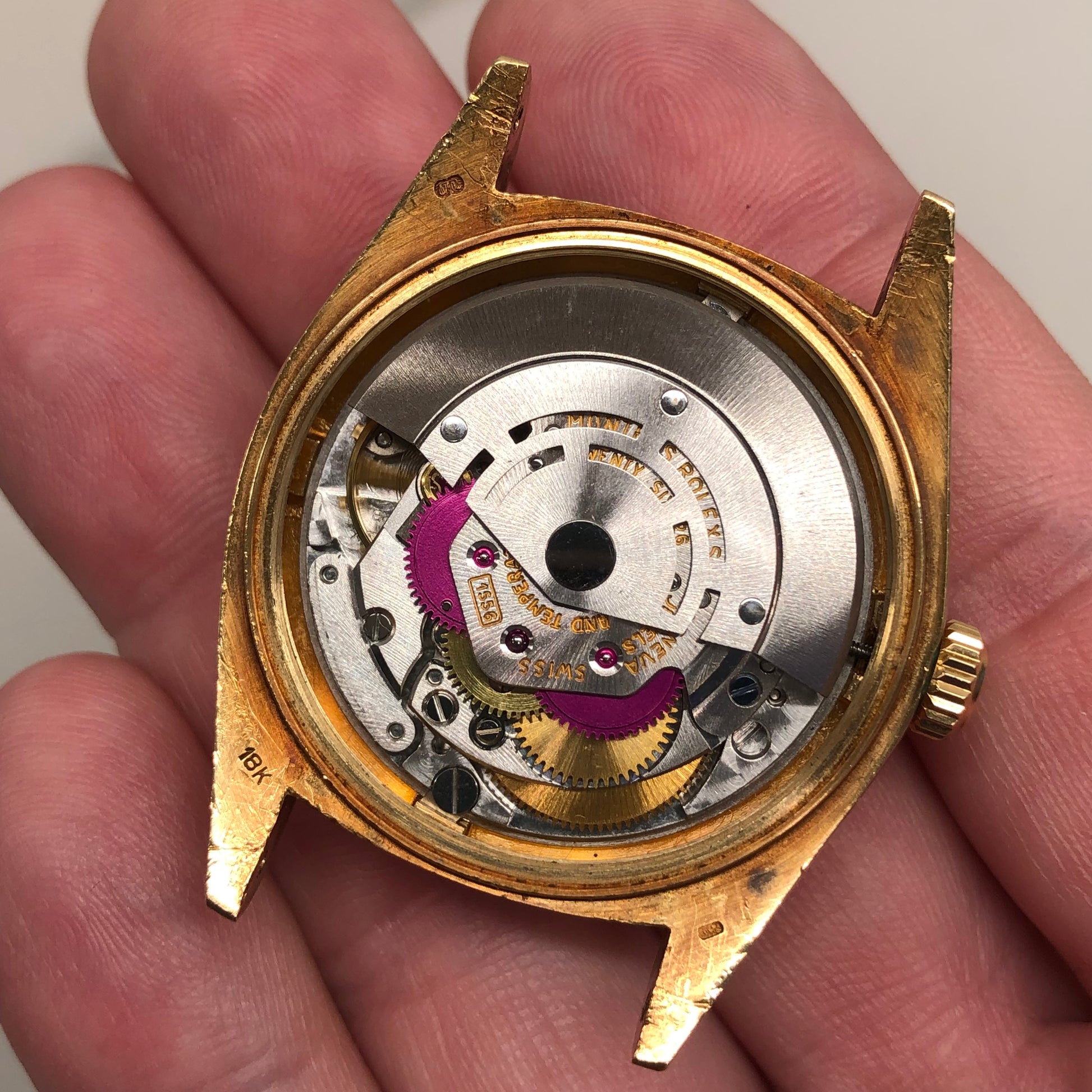 1976 Rolex President 1803 Day Date Yellow Gold Matte Black Automatic Wristwatch - HASHTAGWATCHCO