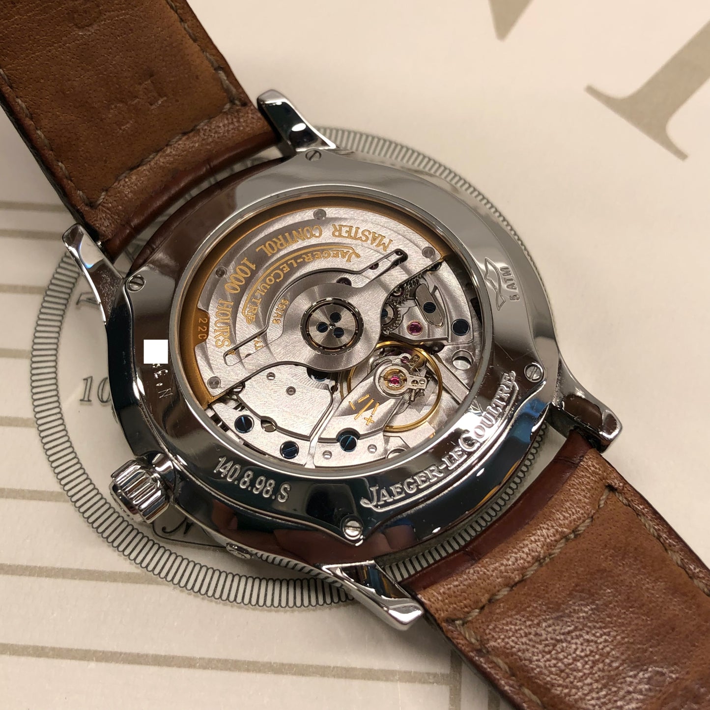 Jaeger LeCoultre Master Moon 140.8.98.S Stainless Steel Black Dial with Box and Papers - HASHTAGWATCHCO