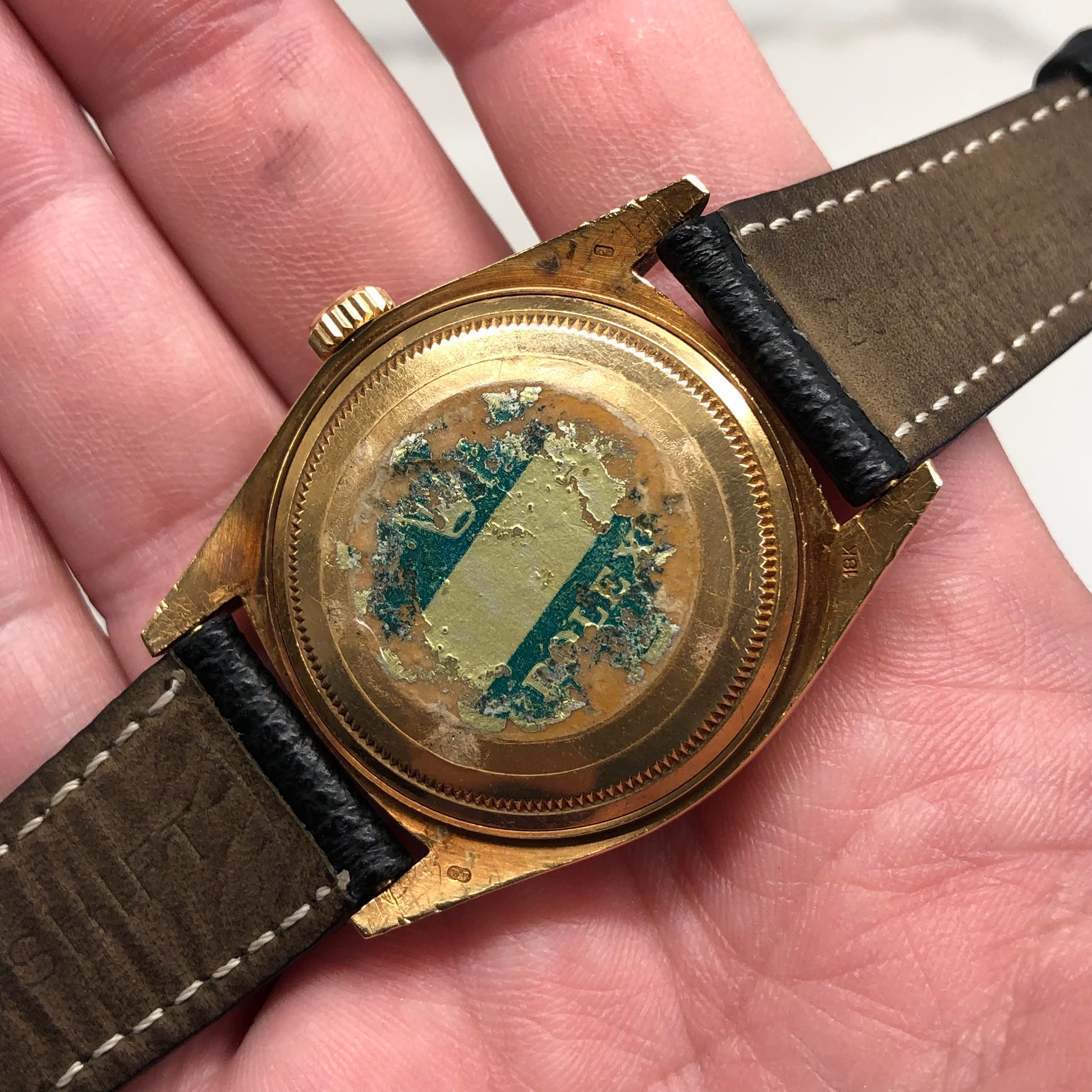 1976 Rolex President 1803 Day Date Yellow Gold Matte Black Automatic Wristwatch - HASHTAGWATCHCO