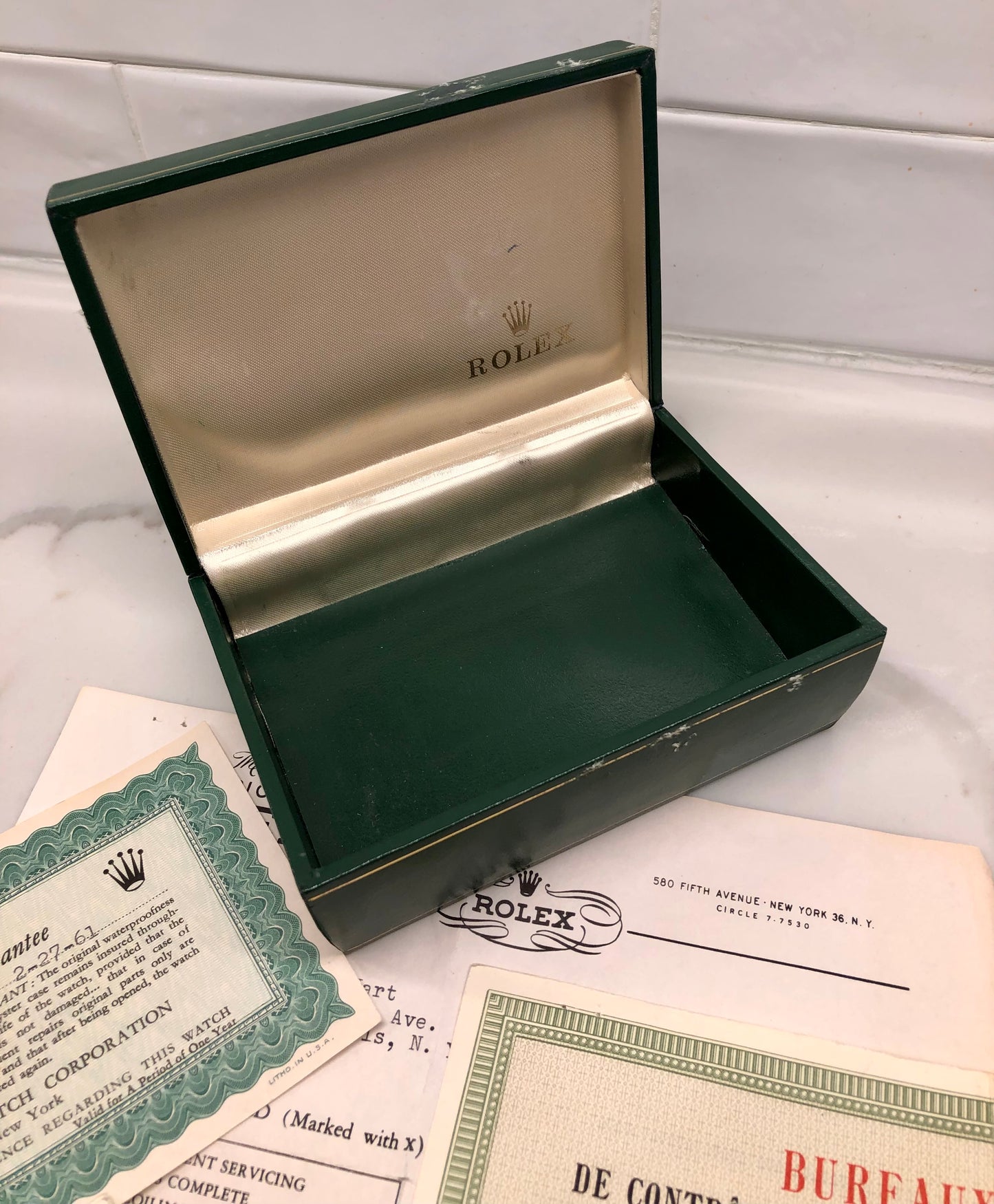 1954 Rolex Oyster Perpetual 6581 Caliber 1030 Steel Wristwatch with PX Store Box Papers and Chronometer Certificate - HASHTAGWATCHCO