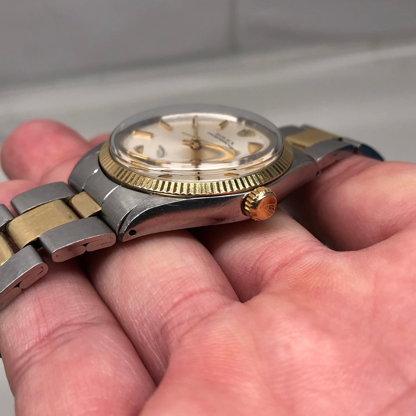 1970 Rolex Oyster Perpetual 1005 Two Tone Automatic Wristwatch - Hashtag Watch Company