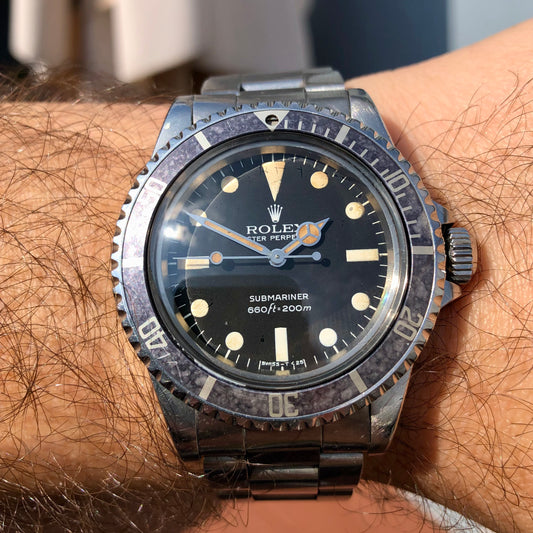 1979 Rolex Submariner 5513 Mk 2 Maxi Dial Stainless Steel Automatic Wristwatch - HASHTAGWATCHCO