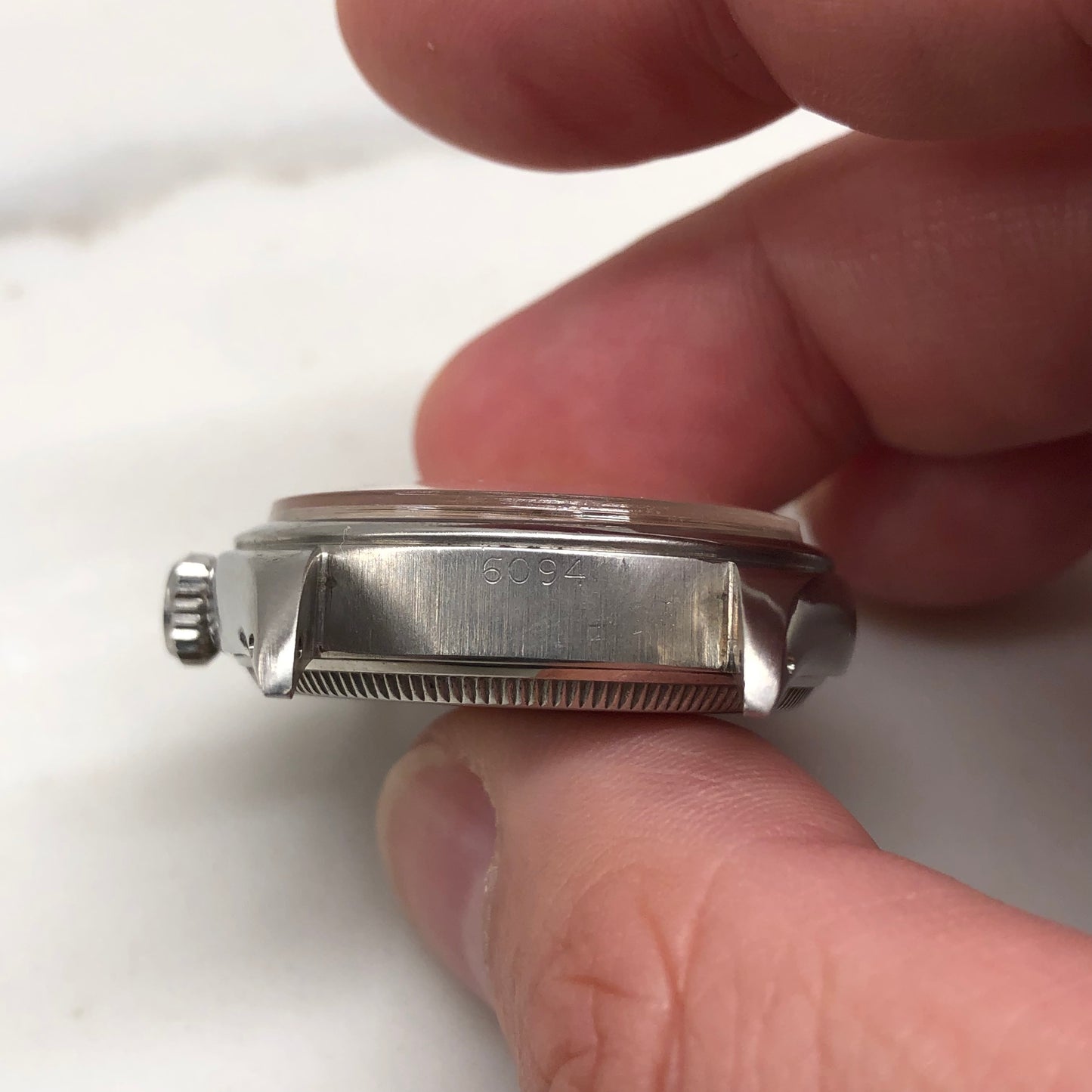 1953 Rolex Oysterdate Precision 6094 White Dial Red Date Stainless Steel Manual Wristwatch - HASHTAGWATCHCO