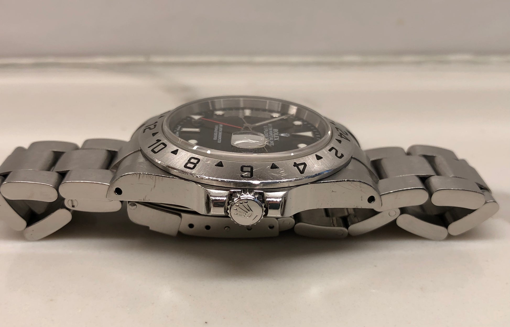 2000 Rolex Explorer II 16570 Black Dial Steel Oyster Automatic Wristwatch - HASHTAGWATCHCO