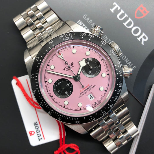 2024 Tudor Black Bay Chrono 79360N Flamingo Pink Dial Steel with Box and Papers - HASHTAGWATCHCO