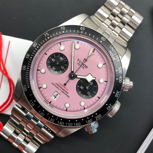 2024 Tudor Black Bay Chrono 79360N Flamingo Pink Dial Steel with Box and Papers - HASHTAGWATCHCO