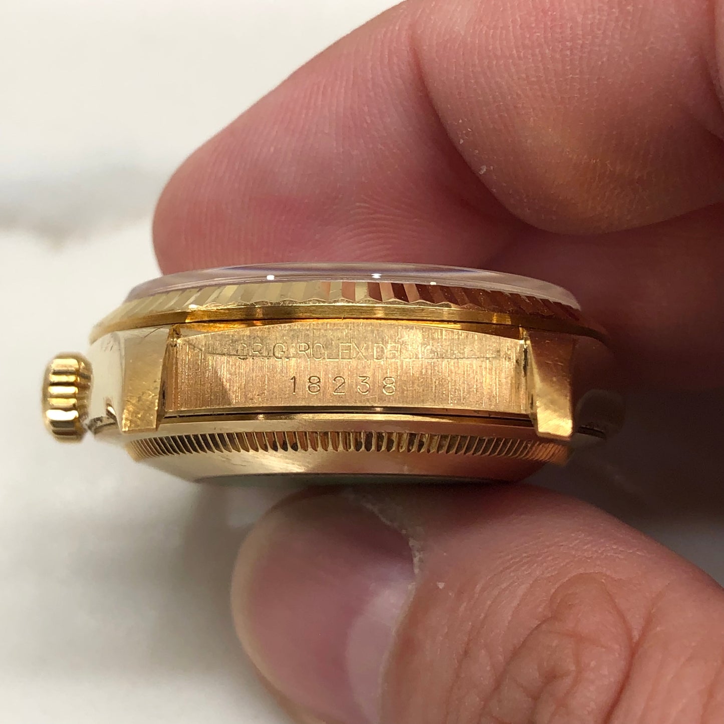 1999 Rolex President 18238 Day Date 18K Yellow Gold White Roman Automatic Wristwatch