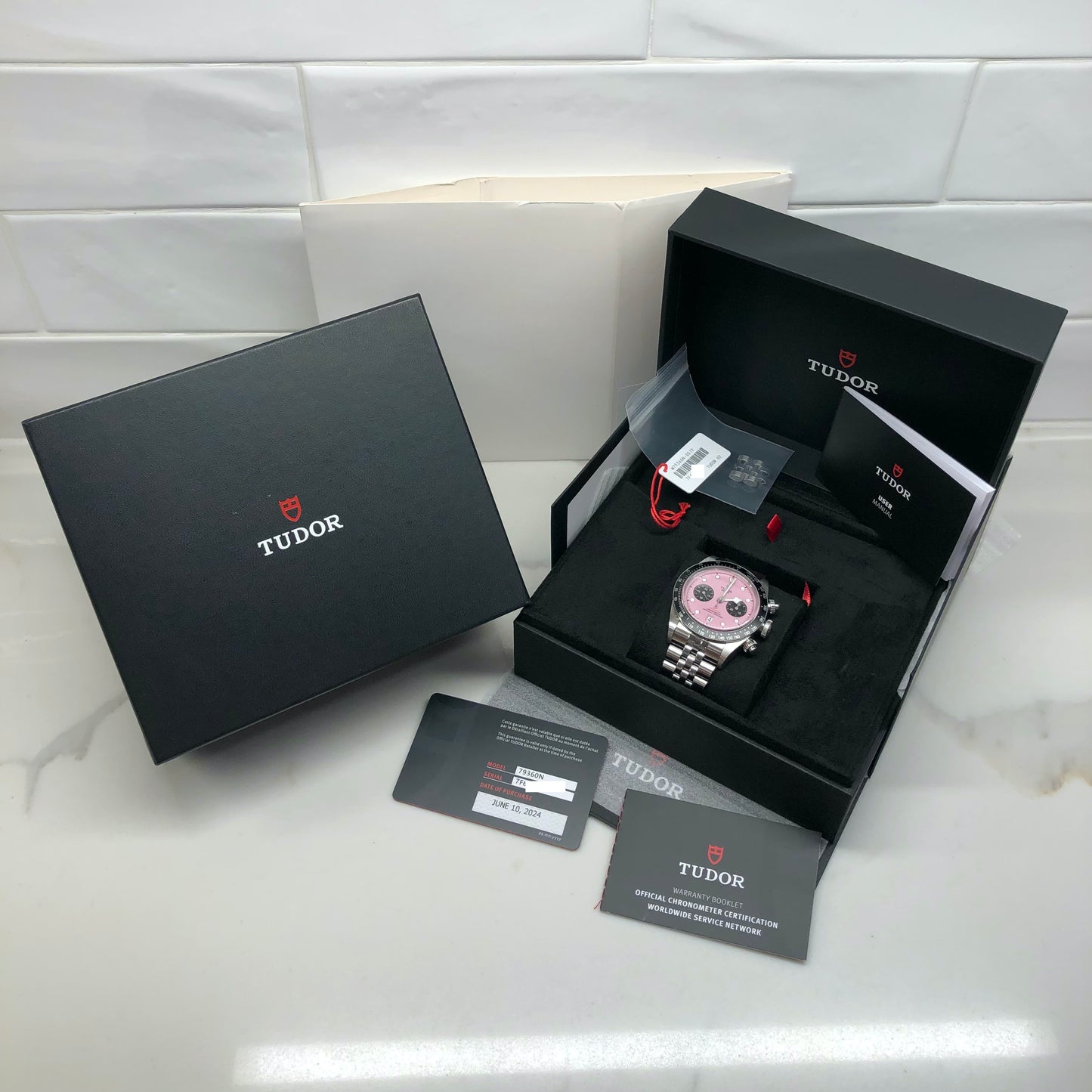 2024 Tudor Black Bay Chrono 79360N Flamingo Pink Dial Steel with Box and Papers - HASHTAGWATCHCO