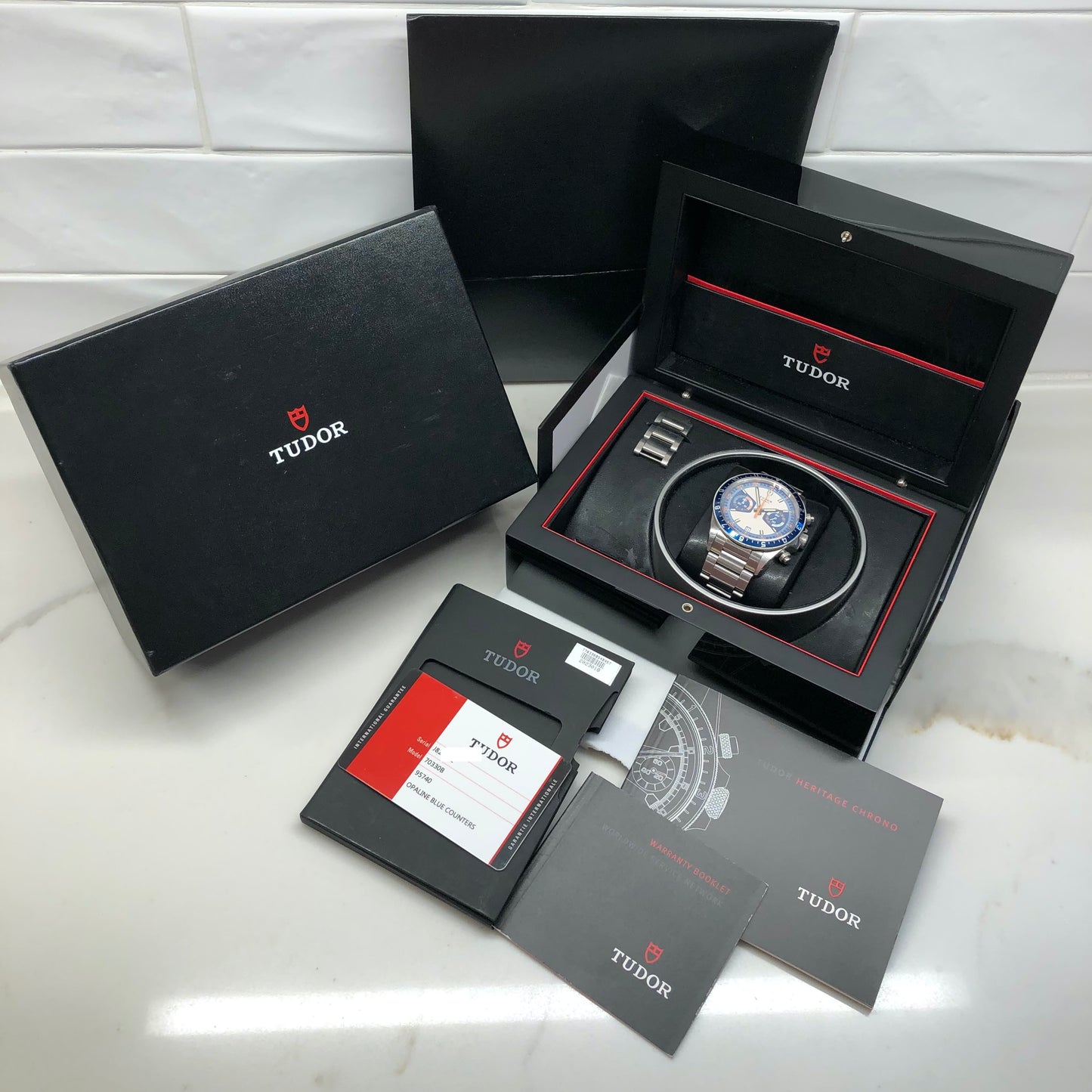 2014 Tudor Heritage Chrono 70330B Blue Stainless Steel Automatic Wristwatch with with Box and Papers - HASHTAGWATCHCO