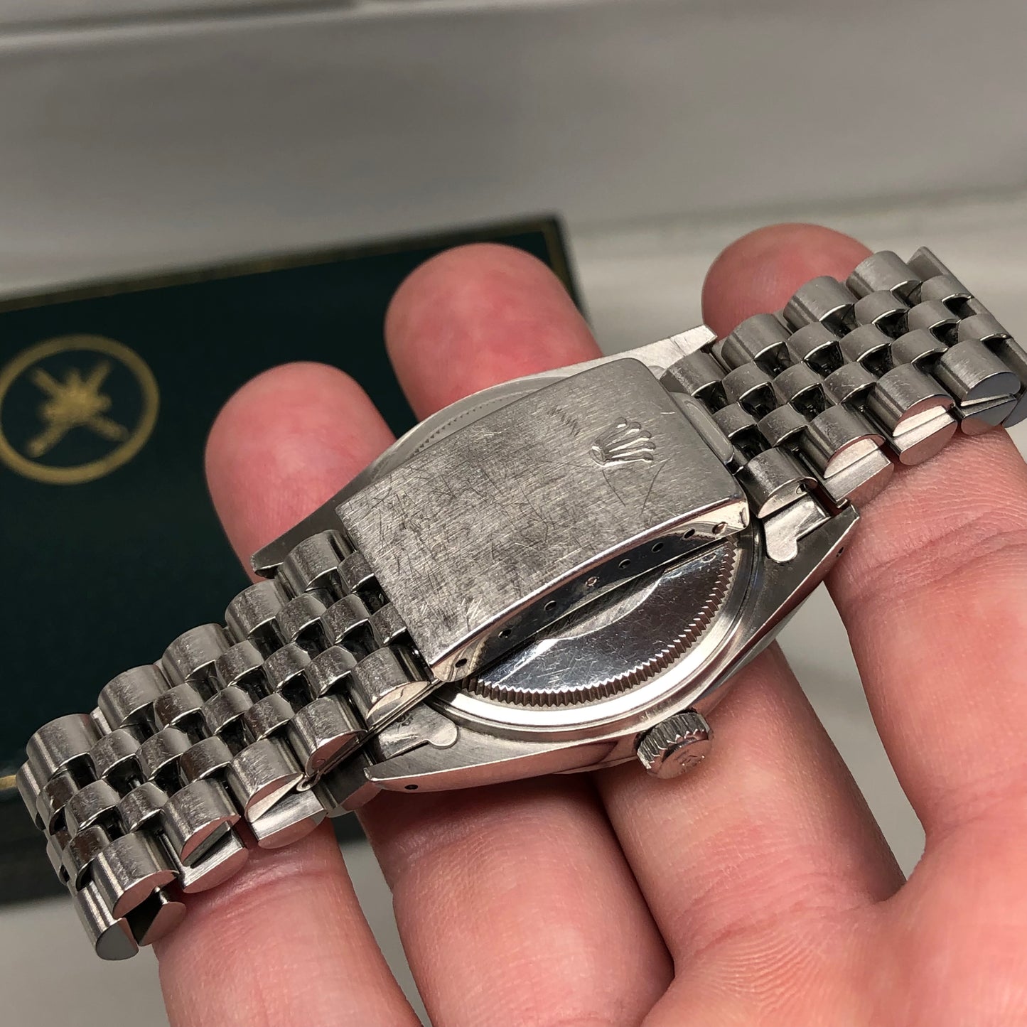 1986 Rolex Datejust 16030 Red Khanjar Sultan of Oman Blue Dial Automatic Wristwatch with Original Box - HASHTAGWATCHCO