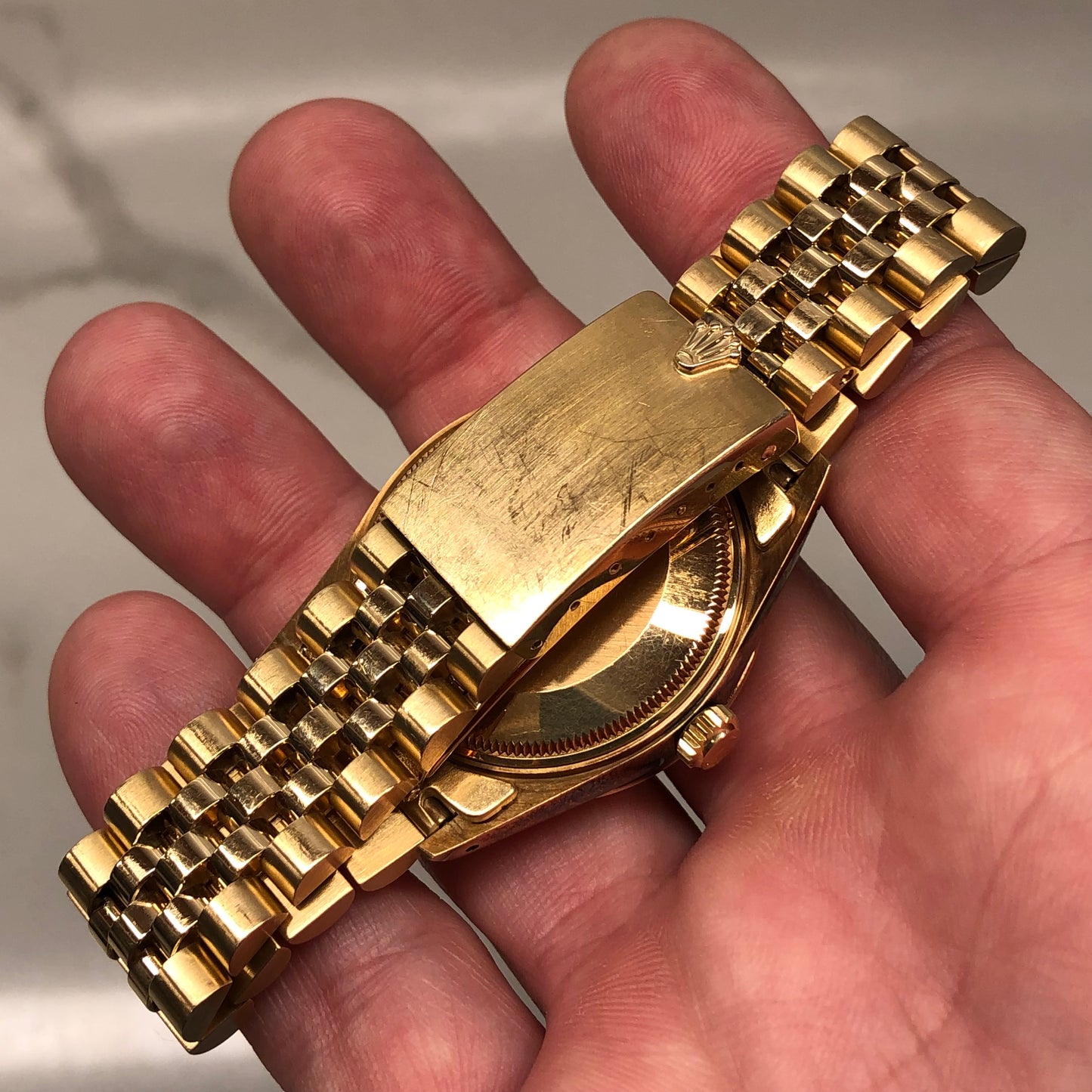 1981 Rolex Date 15007 14K Yellow Gold Chevrolet Jubilee Automatic Wristwatch - HASHTAGWATCHCO