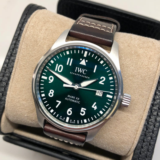 2025 IWC Pilots Watch IW328205 Green Dial Men's Wristwatch with Box and Papers - HASHTAGWATCHCO
