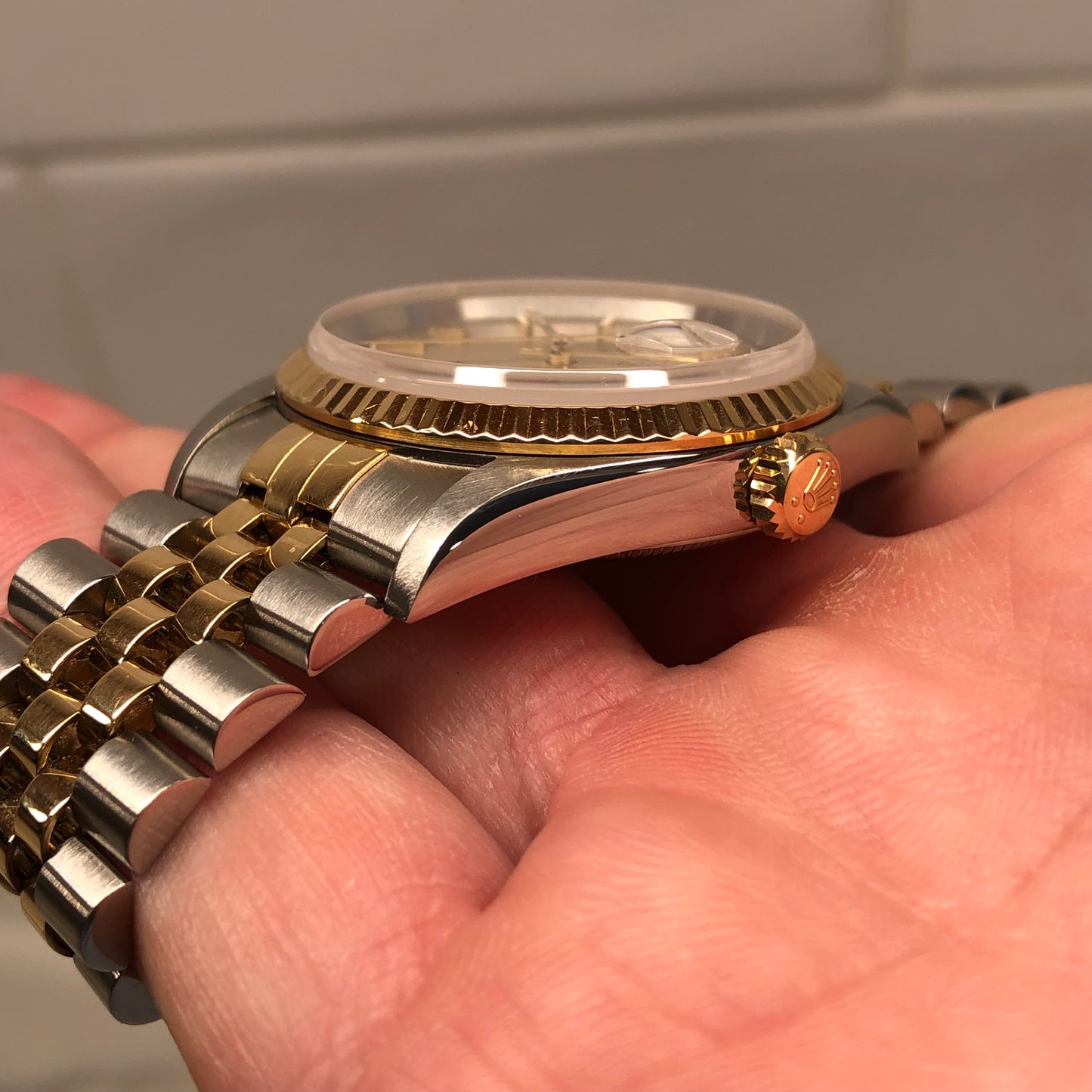 2002 Rolex Datejust 16233 Two Tone Silver Dial Jubilee Automatic Wristwatch with Rolex CPO Box and Papers