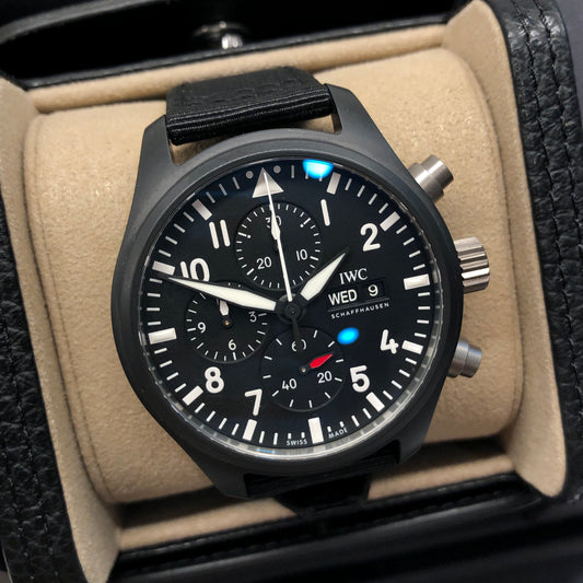 IWC Pilot’s Watch Chronograph TOP GUN IW389101 Ceramic Automatic Wristwatch with Box and Papers Unworn