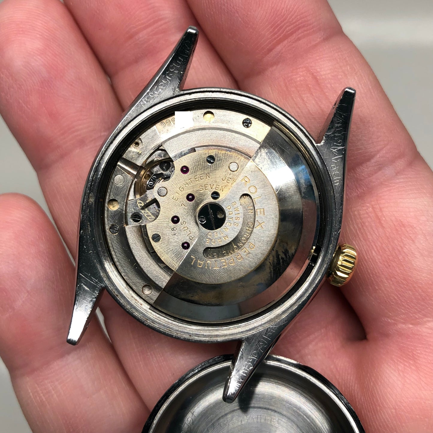 1953 Rolex Red Datejust 6304 Roulette Date Wheel Two Tone Steel Automatic Wristwatch - HASHTAGWATCHCO