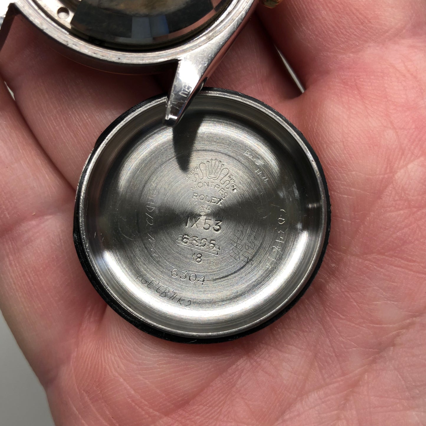 1953 Rolex Red Datejust 6304 Roulette Date Wheel Two Tone Steel Automatic Wristwatch - HASHTAGWATCHCO