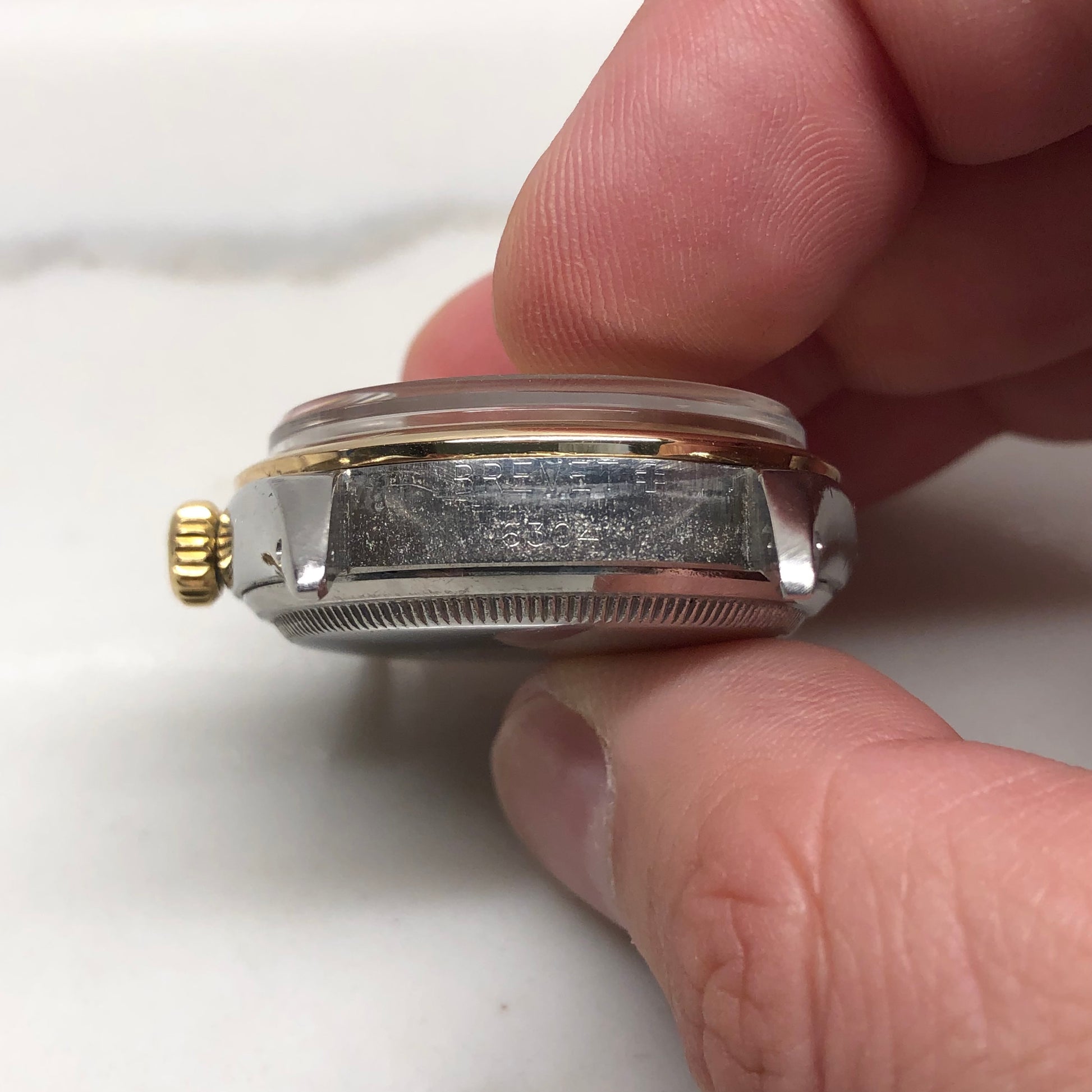 1953 Rolex Red Datejust 6304 Roulette Date Wheel Two Tone Steel Automatic Wristwatch - HASHTAGWATCHCO