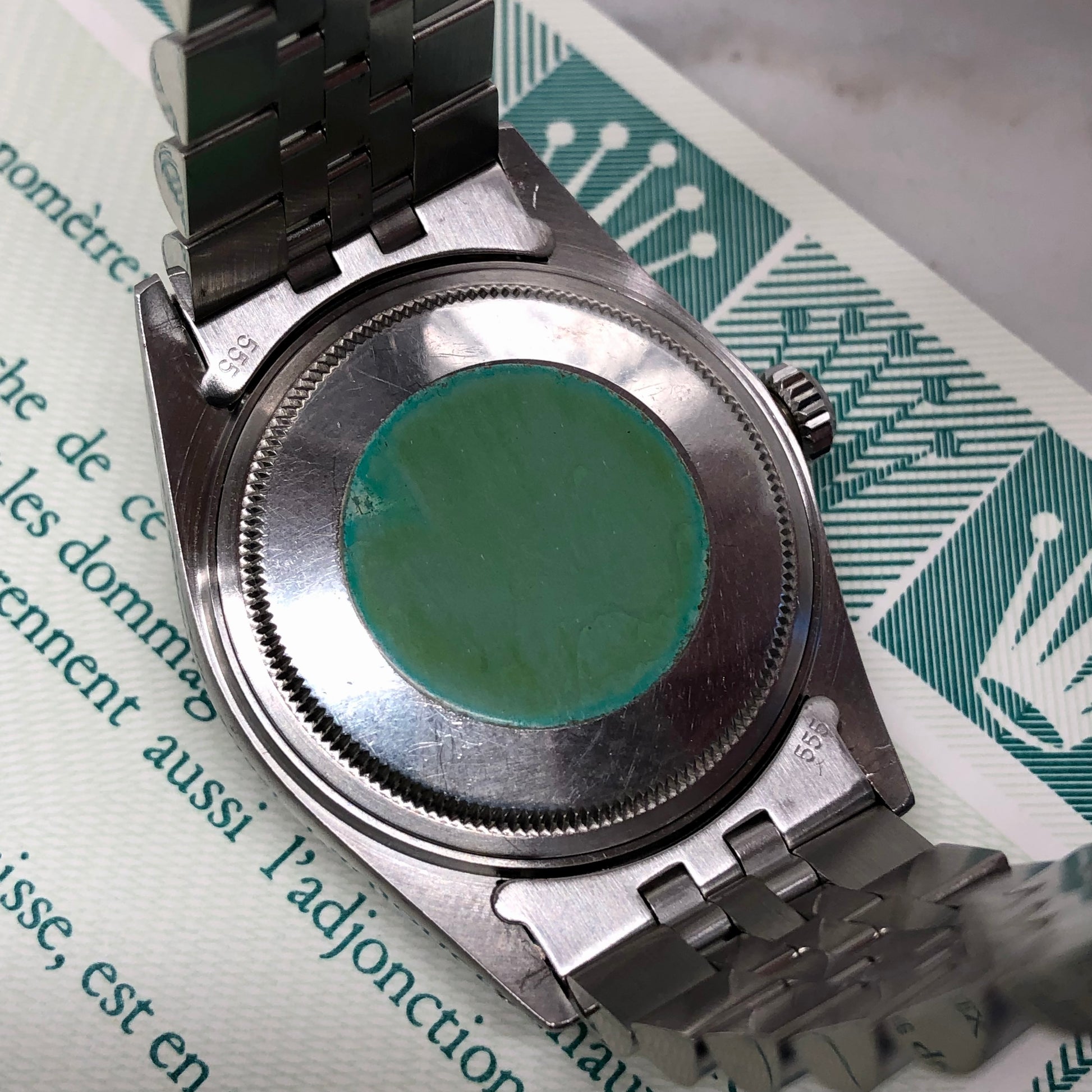 1985 Rolex Datejust 16014 Black Dial Jubilee Fluted Bezel Wristwatch with Papers - HASHTAGWATCHCO