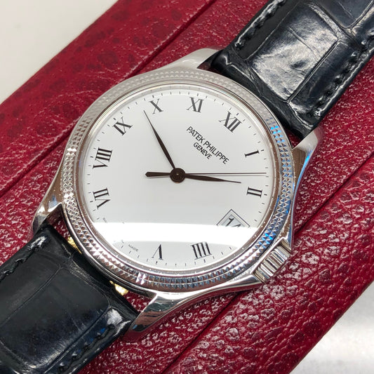 Patek Philippe Calatrava 5117G 18K White Gold Automatic Wristwatch with Box - HASHTAGWATCHCO