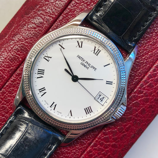 Patek Philippe Calatrava 5117G 18K White Gold Automatic Wristwatch with Box - HASHTAGWATCHCO