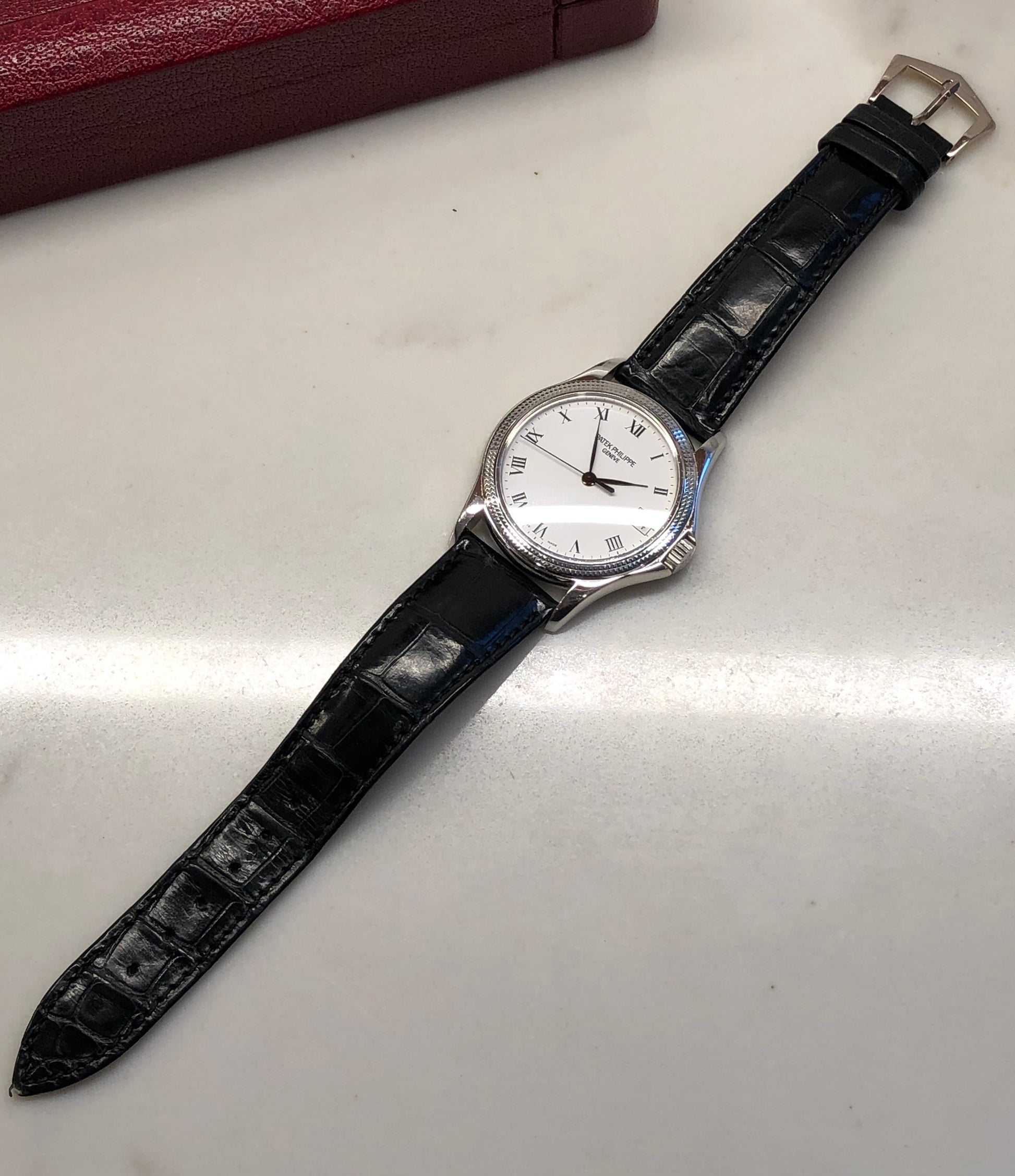 Patek Philippe Calatrava 5117G 18K White Gold Automatic Wristwatch with Box - HASHTAGWATCHCO