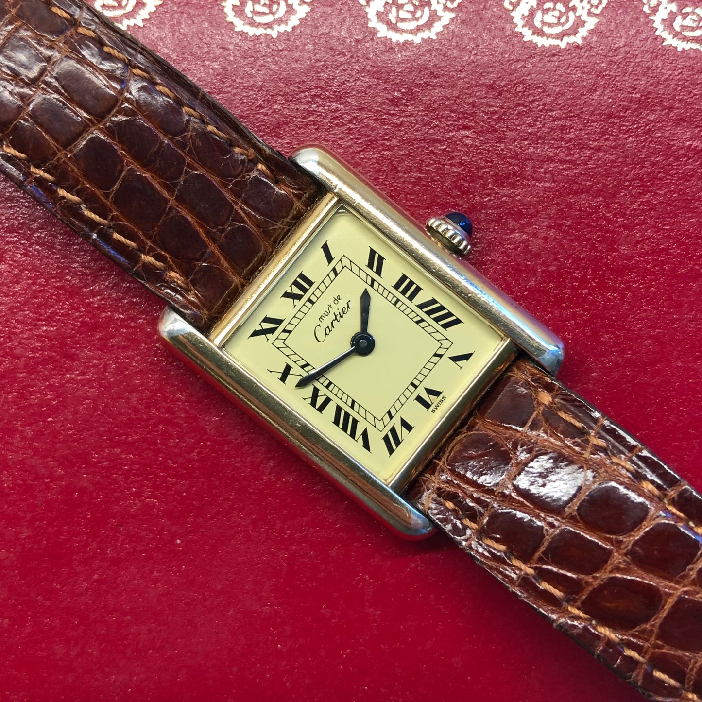 Cartier Must de Cartier Tank Vermeil Manual Wind 925 Wristwatch with Box - HASHTAGWATCHCO