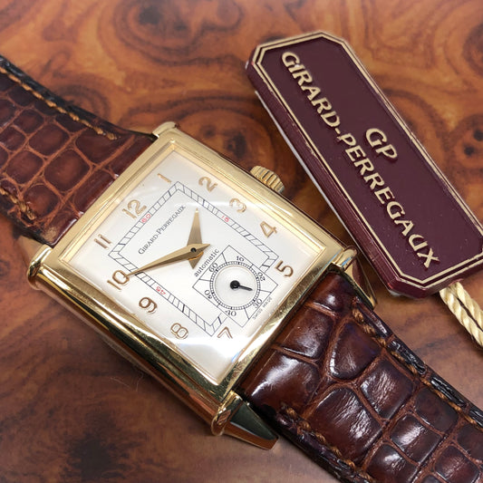 Girard Perregaux Vintage 1945 18K Yellow Gold 25940 Automatic Wristwatch with Box and Booklets - HASHTAGWATCHCO