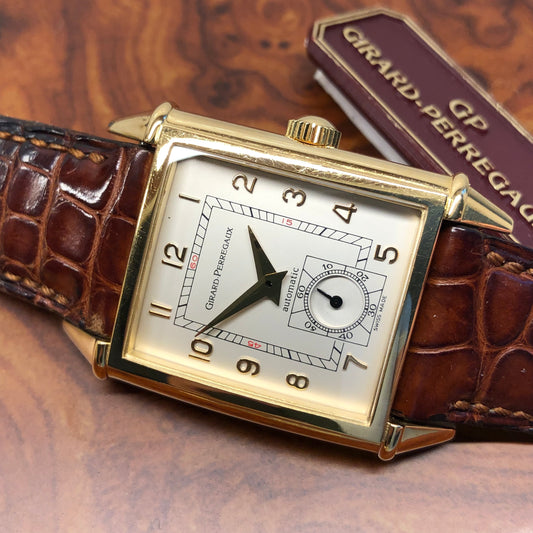 Girard Perregaux Vintage 1945 18K Yellow Gold 25940 Automatic Wristwatch with Box and Booklets - HASHTAGWATCHCO
