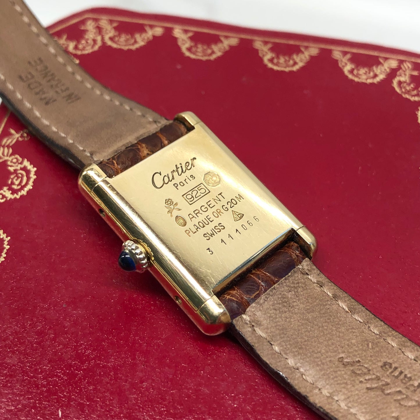 Cartier Must de Cartier Tank Vermeil Manual Wind 925 Wristwatch with Box - HASHTAGWATCHCO