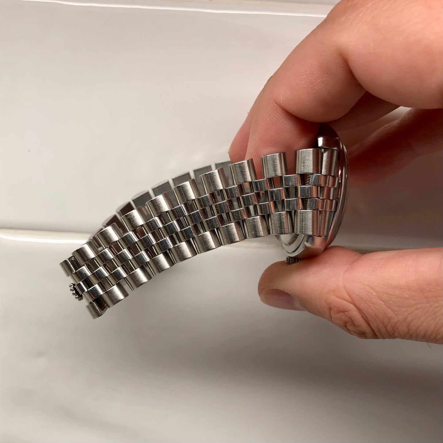 2008 Rolex Datejust 116200 Stainless Steel Silver Dial Hidden Clasp Jubilee Automatic Wristwatch with Box and Papers - HASHTAGWATCHCO
