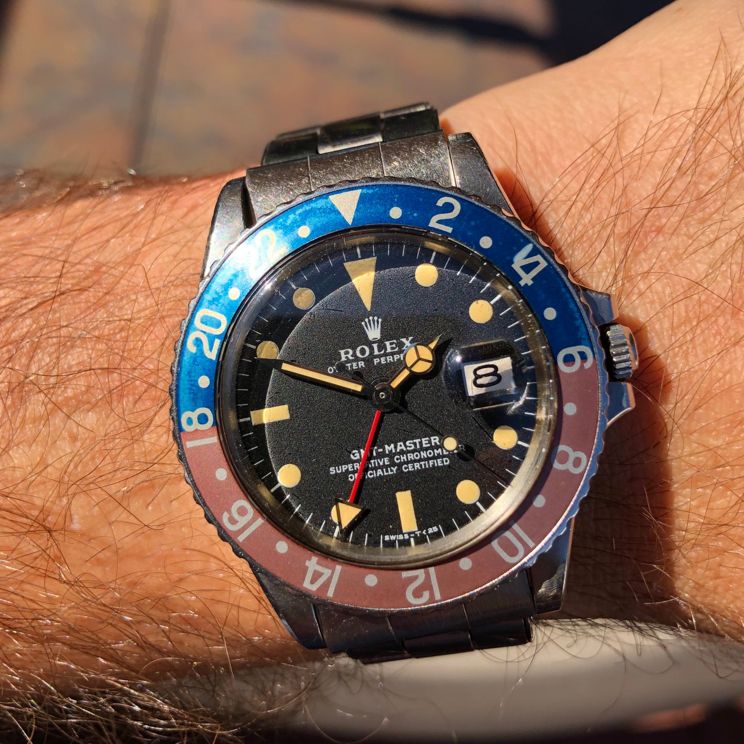 1971 Rolex GMT MASTER 1675 Mk 2 Pepsi Matte Dial Stainless Steel Automatic Wristwatch - Hashtag Watch Company