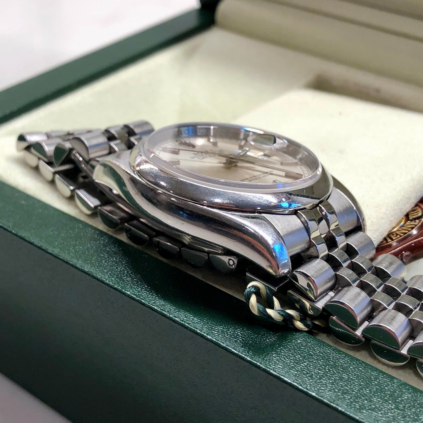 2008 Rolex Datejust 116200 Stainless Steel Silver Dial Hidden Clasp Jubilee Automatic Wristwatch with Box and Papers - HASHTAGWATCHCO