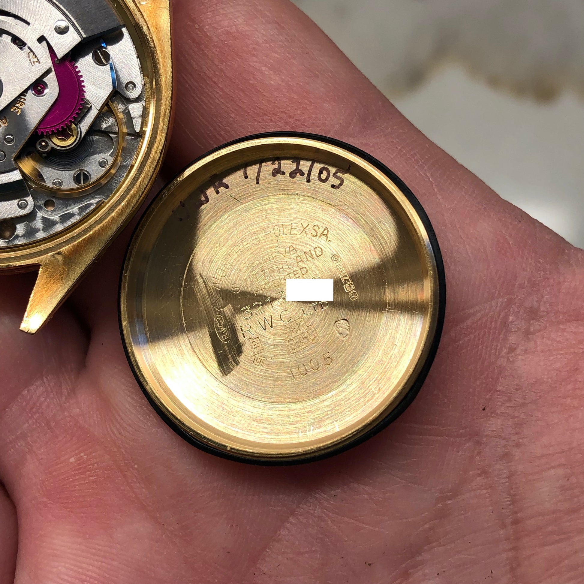 1973 Rolex Oyster Perpetual 1035 18K Yellow Gold Florentine Bezel Automatic Wristwatch - HASHTAGWATCHCO