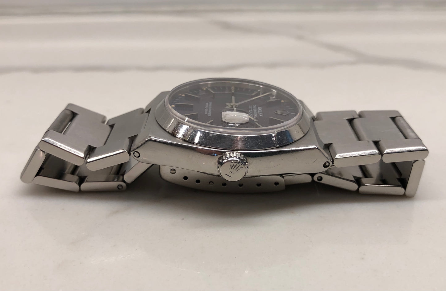 1987 Rolex Datejust Oysterquartz 17000 Tropical Purple Dial Steel Wristwatch - HASHTAGWATCHCO